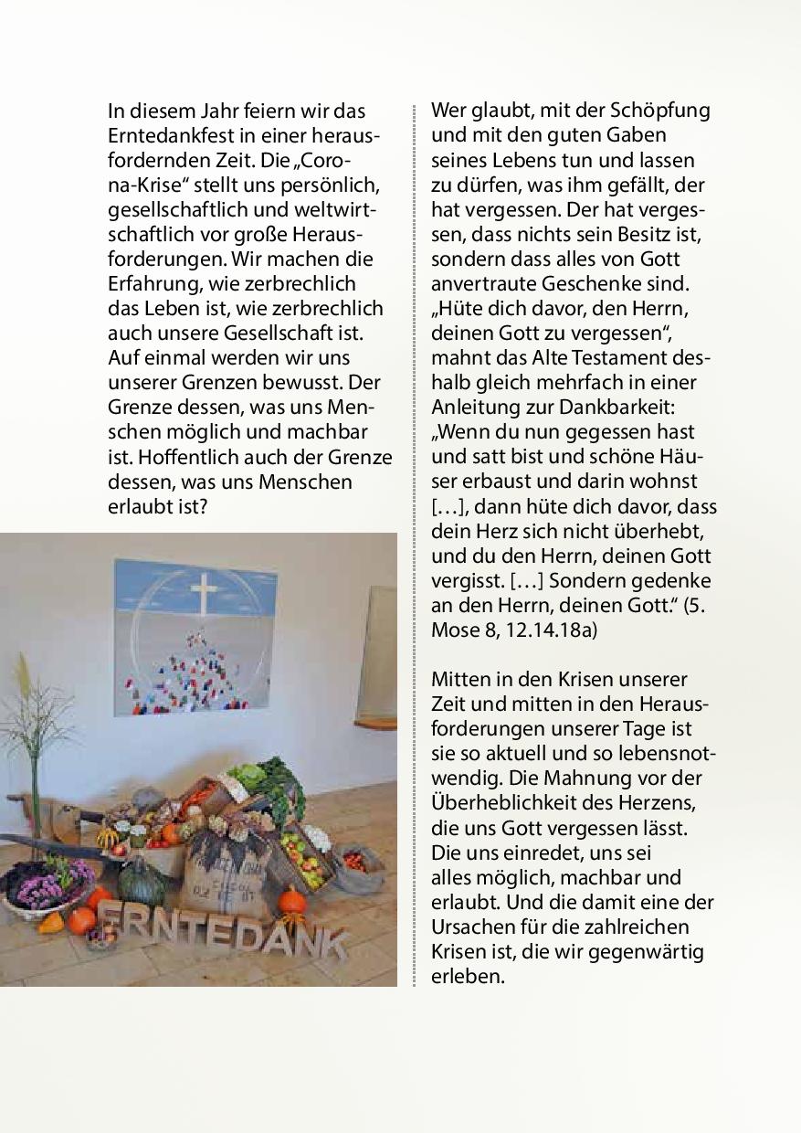 Erntedankbrief 2020 vom Hannoverschen Verband Landeskirchlicher Gemeinschaften - Seite 2